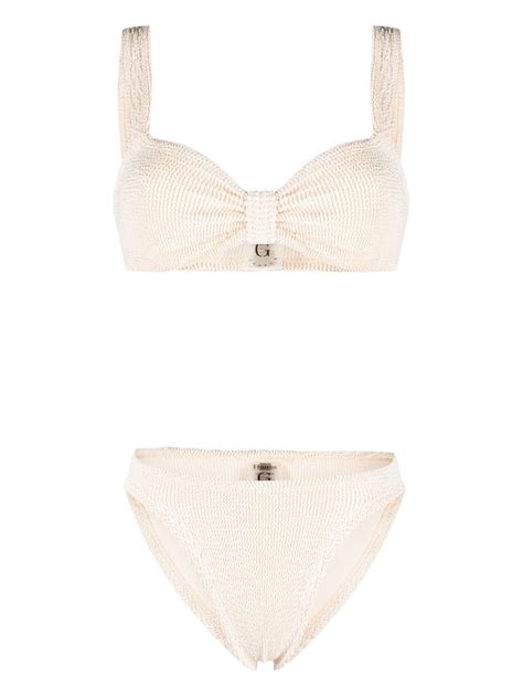 Buy Hunza G Bonnie Smocked Bikini Neutrals At Off Editorialist