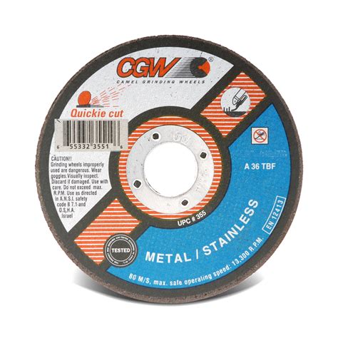 Cgw Abrasive 35517 Cgw Abrasives 35517 Cut Off Wheel 6 X 7 8 36 Grit