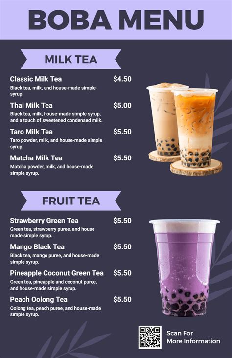 Boba Menu Design Ideas And Examples