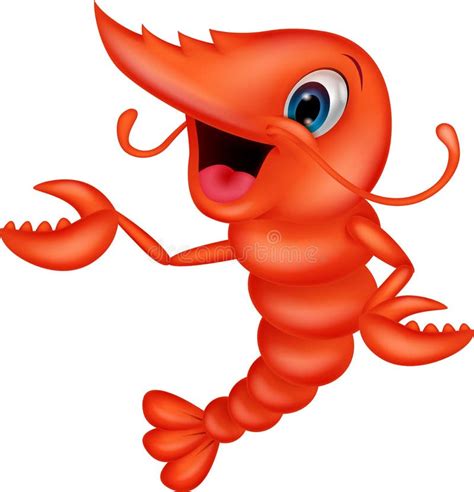 Cute Shrimp Cartoon Presenting Stock Vector Image 39821254