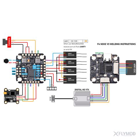 Полётный стек JHEMCU F4 NOXE V3 F411 Lite c ESC 35A 2-5S BLHELI_S ...
