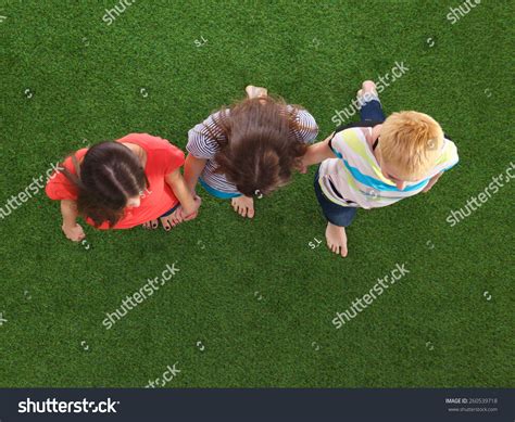 Three Women Naked Feet Standing Grass Stock Photo 260539718 Shutterstock