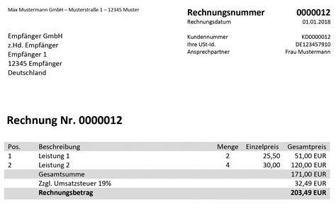 Rechnung Handwerker