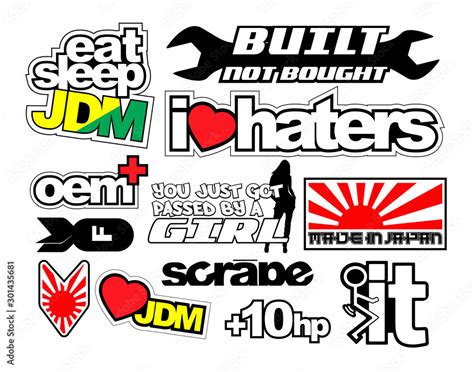 Japanese Car Decals And Stickers In Vector Format Stock Vector Adobe