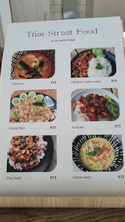 Menu Au Thai Street Food Restaurant Mariehamn