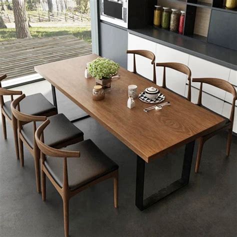support customization solid wood dining table chair combination