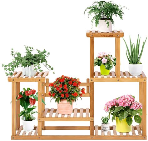 Vivosun Bamboo Plant Stand Tier Potted For Indoor Plants Tall