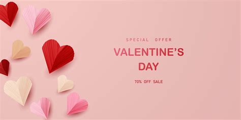 Happy Valentine S Day Poster Or Voucher Design With Heart Balloons On