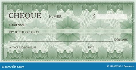 Check Cheque Chequebook Template Guilloche Pattern Vector