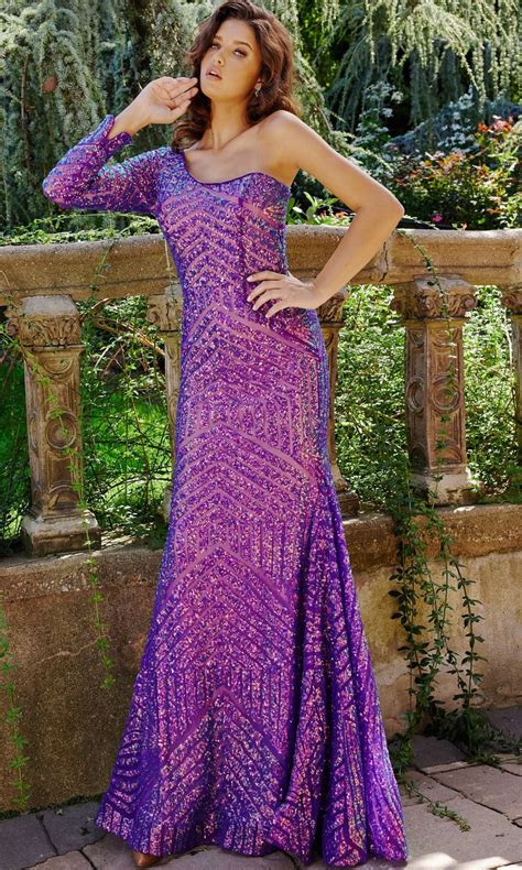 Jovani Violet Purple Sequin Prom Dress 24098 Promgirl