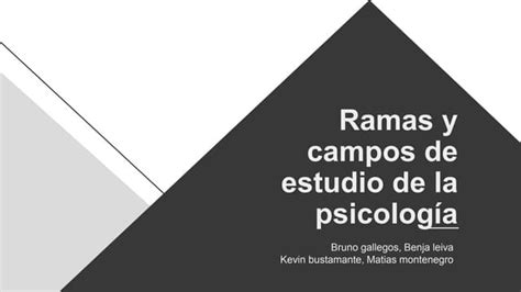 Ramas Y Campos De La Psicología 2pptx