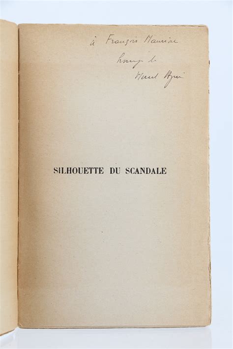 Silhouette Du Scandale Von Ayme Marcel Couverture Souple Signed