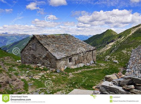 Old Mountain Cabin In The Italian Alps Stock Image Image Of