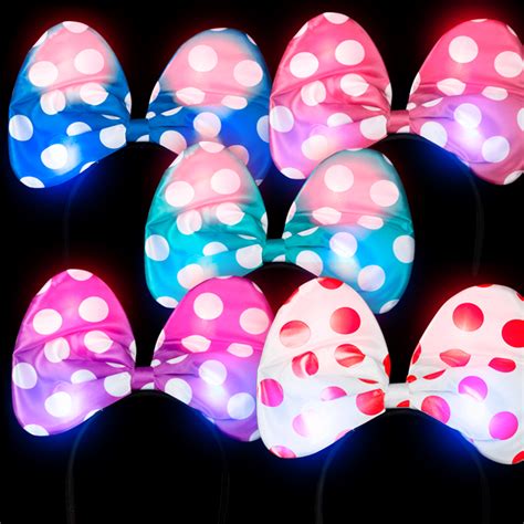 Light Up Polka Dot Bow Headbands GlowUniverse