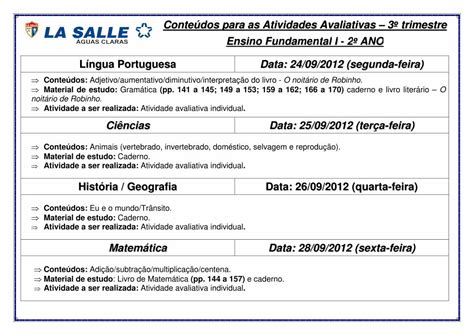 PDF Conteúdos para as Atividades Avaliativas 3º trimestre