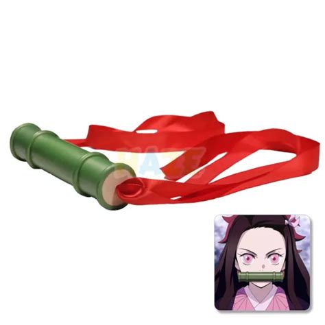 anime demon slayer nezuko kamado cosplay gag muzzle mouth bamboo