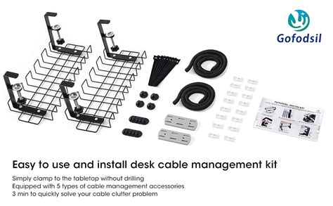 Gofodsil Zestaw Do Zarz Dzania Kablami Pod Biurkiem Kana Kablowy Bez
