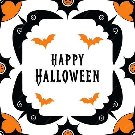 Premium Vector Vintagestyle Creepy Halloween Frame Vector Illustration