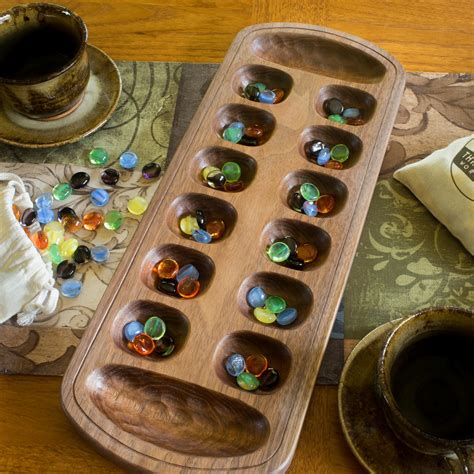 Handmade Mancala Boards With Glass Playing Pieces — Three Trees Workshop