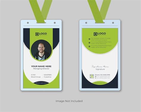 Premium Vector | Creative ID Card Template Or office employee id card ...