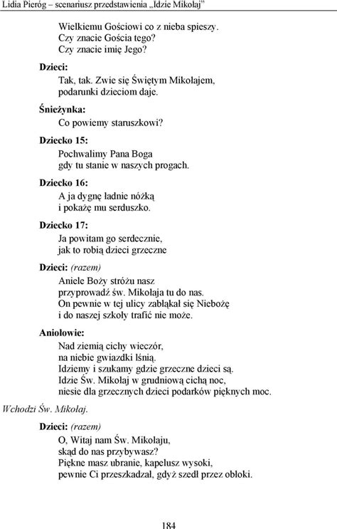 Idzie Miko Aj Scenariusz Przedstawienia Pdf Darmowe Pobieranie