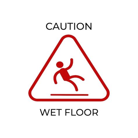 Premium Vector Caution Wet Floor And Warning Sign Isolated On White