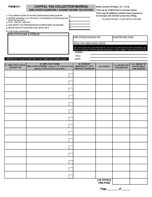 Capital Tax Collection Bureau 511 Fill And Sign Printable Template Online