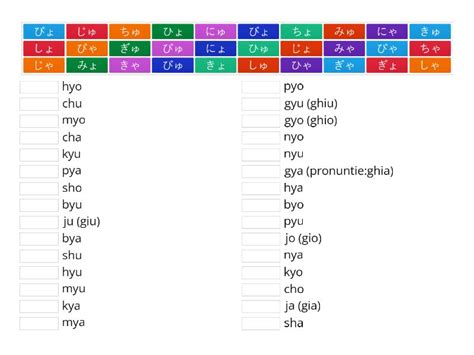 Hiragana (Yoon) - Match up