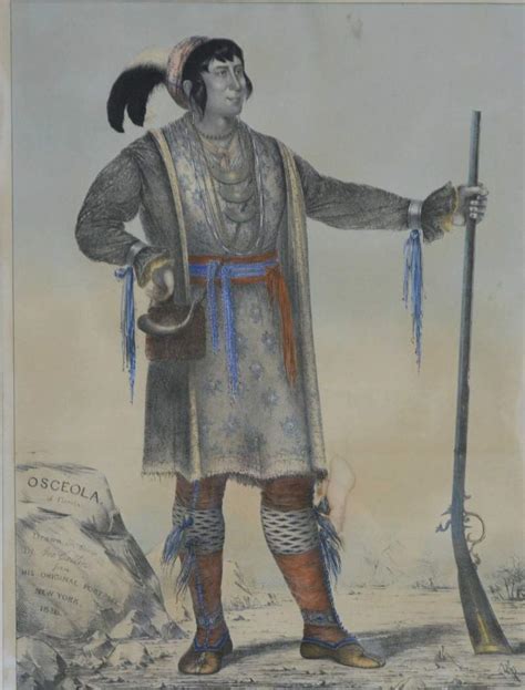 Lithograph of Osceola done by George Catlin