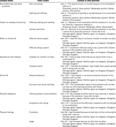 Examples Of Themes And Theme Clusters Identified From The Descriptive