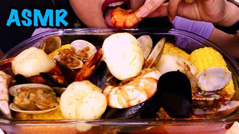 ASMR Seafood Boil with Bloves Sauce No Talking เสยงกนทะเลถง กบ ซอสบ