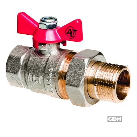 Кран шаровый ALTSTREAM ВР/НР 1/2" бабочка, с "американкой", никель (15/ ...