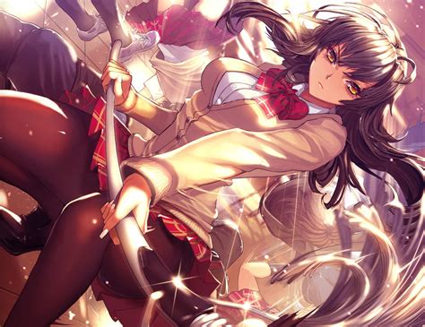 Wallpaper Eye Cartoon Black Hair Cg Artwork Art Long Hair Anime