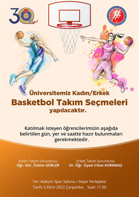 Ks Niversitemiz Kad N Erkek Basketbol Tak M Se Meleri Yap Lacakt R