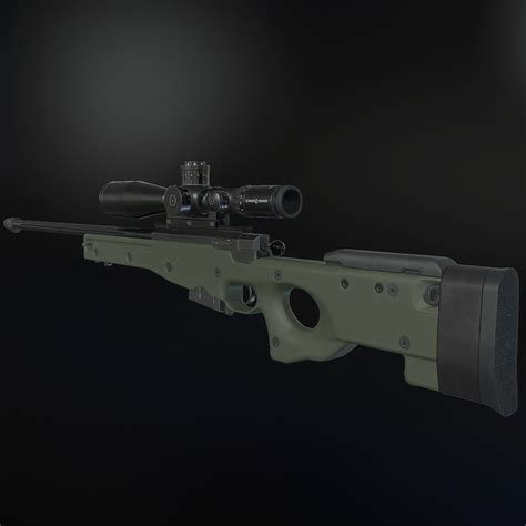 D Model Awm Sniper Rifle Vr Ar Low Poly Cgtrader