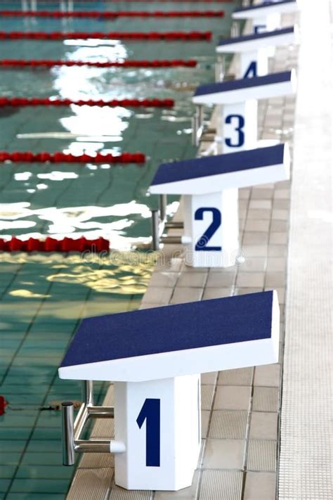 Swimming Starting Blocks Stock Photo Image Of View Blue 17350710