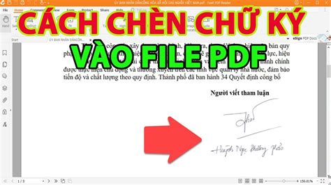 Cách chèn chữ ký vào file pdf YouTube