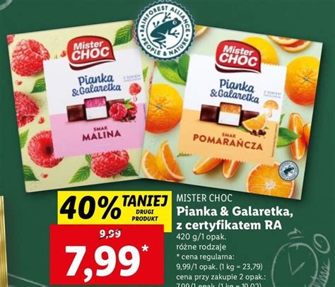 Promocja Pianka galaretka pomarańcza mister choc w Lidl