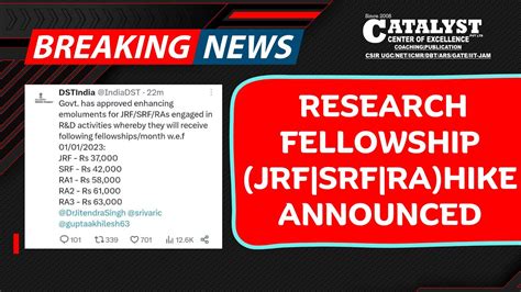 RESEARCH FELLOWSHIP JRF SRF RA HIKE Announced Fellowshiphikecsirdbt