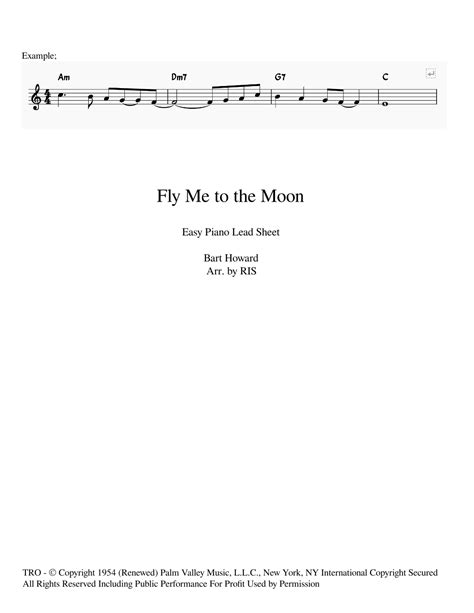 Fly Me To The Moon In Other Words Arr Ris Sheet Music Tony