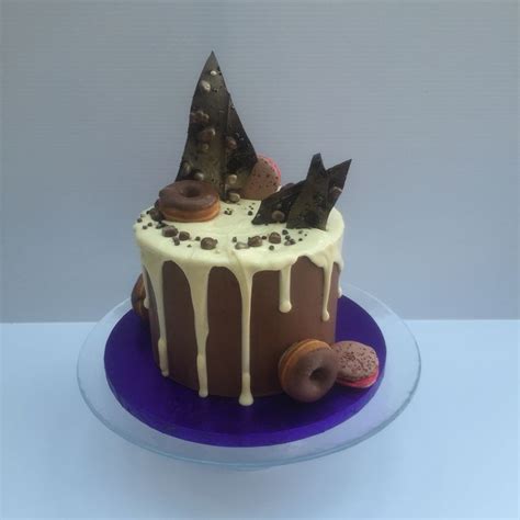 Decadent Drip Cake With Naked Ganache And Chocolate Bark