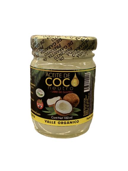 ACEITE DE COCO NEUTRO ORGANICO 100ML VALLE ORGANICO