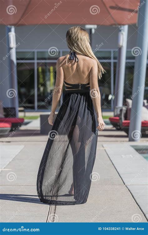 Blonde Model Posing Outdoors In A Bikini Stock Image Image Of Blonde