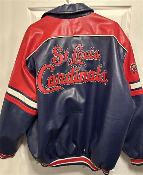 St Louis Cardinals Mlb Team Tricolor Leather Jacket Maker Of Jacket