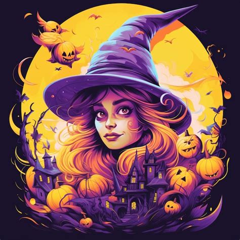 Premium AI Image | Halloween witch wallpaper background