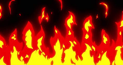 Fire Cartoon Wall Big Animation Hand Drawn. 2d Fire Cartoon Elements Motion Graphics 4K ...