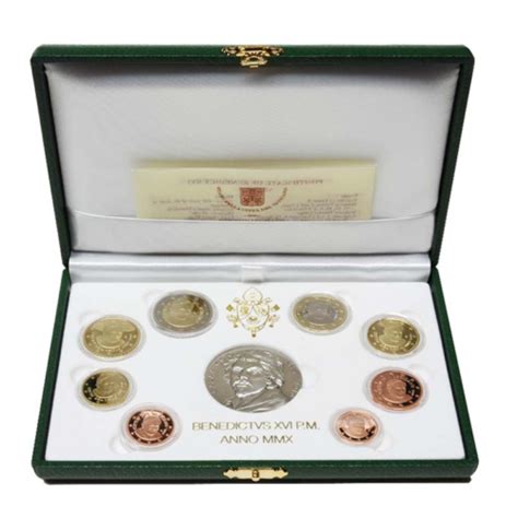 2010 Vatican Benedict XVI Proof Euro Coin Set With Silver Medal