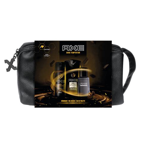 AXE Coffret Trousse Dark Temptation Parfum Déodorant Gel douche Trousse