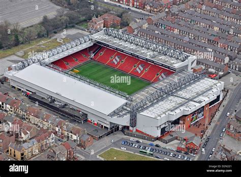 Aerial photograph of Anfield Stadium Stock Photo, Royalty Free Image ...