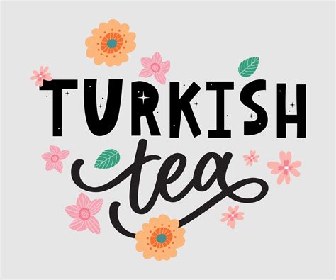 Turkish traditions of tea ceremony. Tea time. Decorative elements for
